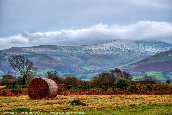 Snow on Pen Y Fan From Mynydd Illyyd Picture Board by Gordon Maclaren