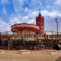 Buy canvas prints of Cardiff Bay, the Carousel and the Pierhead Building by Gordon Maclaren