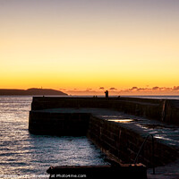 Buy canvas prints of Early morning Fisherman on Charlestown Harbour Wall by Gordon Maclaren