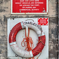 Buy canvas prints of Lifebelt, Charlestown Harbour by Gordon Maclaren