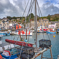 Buy canvas prints of Boats moored in Padstow Harbour Cornwall by Gordon Maclaren