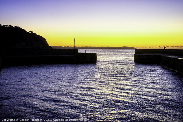 Winter morning sunrise Charlestown Harbour Cornwall Picture Board by Gordon Maclaren