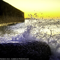 Buy canvas prints of Crashing waves Charlestown Cornwall as the winter  by Gordon Maclaren