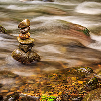 Buy canvas prints of Stones in a zen position in a river in Costa Rica by Marco Diaz