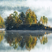 Buy canvas prints of Misty Tranquility at Loch Garry by Barbara Jones