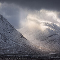 Buy canvas prints of Glen Etive Moody Winter Weather  by Barbara Jones