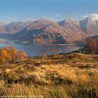 Buy canvas prints of Five Sisters of Kintail and Loch Duich in Autumn  by Barbara Jones