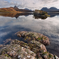Buy canvas prints of Loch Bad a Ghaill and  Inverpolly Hills Scotland by Barbara Jones