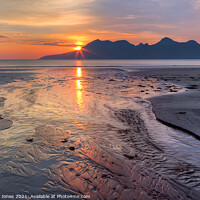 Buy canvas prints of Sunset over Rum, Laig Beach Isle of  Eigg Scotland by Barbara Jones