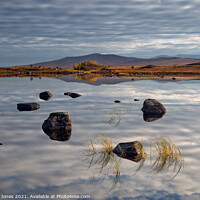 Buy canvas prints of Loch Ba Reflections,  Autumn Rannoch Moor Scotland by Barbara Jones