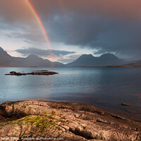 Buy canvas prints of A Mesmerizing Rainbow Over Loch Bad a Ghaill by Barbara Jones