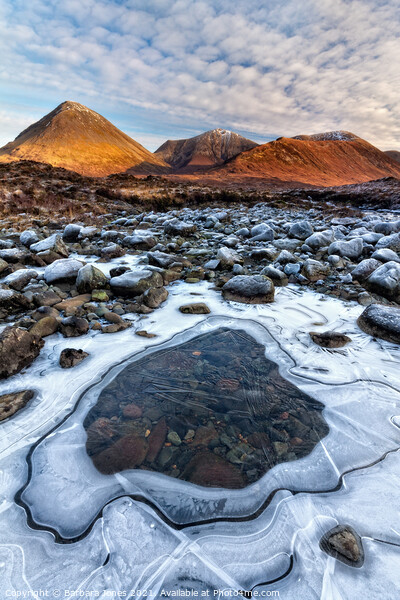 Red Cuillin  Ice Pool Sligachan  Skye Scotland Framed Mounted Print by Barbara Jones