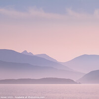 Buy canvas prints of  Sunset over Skyes Cuillin Mountains by Barbara Jones