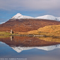 Buy canvas prints of Quinag and Ardvreck Castle Ruins Loch Assynt. by Barbara Jones