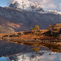 Buy canvas prints of Loch Maree Slioch Reflection in Winter   by Barbara Jones