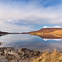 Buy canvas prints of Loch Assynt Reflections in Winter NC500 Scotland. by Barbara Jones