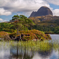 Buy canvas prints of Suilven Loch Druim Suardalain Assynt Scotland by Barbara Jones