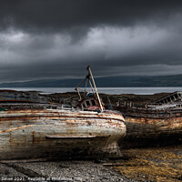 Buy canvas prints of Abandoned Boats at Salen Isle of Mull Scotland by Barbara Jones