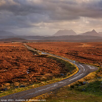 Buy canvas prints of Inverpolly Hills Single Track Road Coigach Scotlan by Barbara Jones