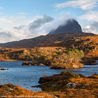 Buy canvas prints of Suilven and Autumn Colours Assynt Scotland by Barbara Jones