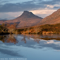 Buy canvas prints of Stac Pollaidh Loch Cul Dromannan  Assynt Scotland by Barbara Jones