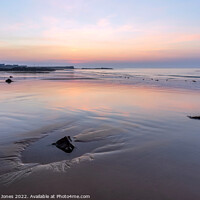 Buy canvas prints of Serene Sunset at Hopeman Beach Moray by Barbara Jones