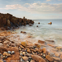 Buy canvas prints of Moray Coast, Cove Bay, Hopeman Scotland. by Barbara Jones