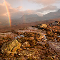 Buy canvas prints of Stac Pollaidh Rainbow, Coigach Scotland. by Barbara Jones