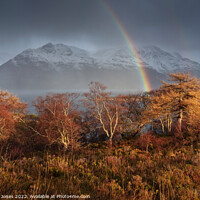 Buy canvas prints of Glen Torridon, Liathach, Another Rainbow, Scotland by Barbara Jones