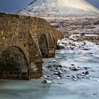Buy canvas prints of The Old Bridge at Sligachan in Winter, Skye. by Barbara Jones