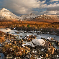 Buy canvas prints of Red Cuillin in Winter, Sligachan, Skye Scotland. by Barbara Jones