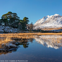 Buy canvas prints of Loch Clair  Liathach, Winter Reflection,  Torridon by Barbara Jones