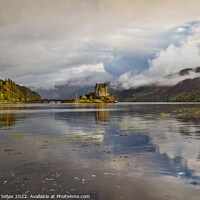 Buy canvas prints of Loch Duich, Eilean Donan Castle and Mist, Scotland by Barbara Jones