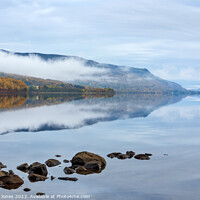 Buy canvas prints of Misty Tranquility of Loch Rannoch by Barbara Jones