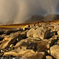 Buy canvas prints of Red Cuillin Wild Weather, Skye Scotland. by Barbara Jones