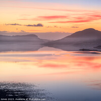 Buy canvas prints of Loch Carron Sunset, Dying Embers, Scotland. by Barbara Jones