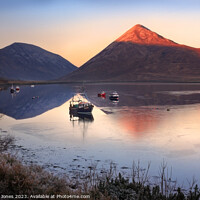 Buy canvas prints of Loch Slapin Winter Sunset, Isle of Skye Scotland. by Barbara Jones