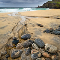 Buy canvas prints of Traigh Dhail Mor Beach Isle of Lewis by Barbara Jones