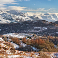 Buy canvas prints of Five Sisters of Kintail in Winter, Scotland. by Barbara Jones