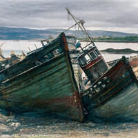 Buy canvas prints of Isle of Mull Scotland Salen Boat Wrecks   by Barbara Jones
