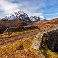 Buy canvas prints of Three Sisters Mountains in Winter Glencoe, Scotlan by Barbara Jones