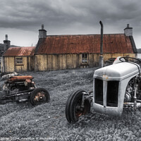 Buy canvas prints of Tractor and Abandoned Dwelling,   Isle of Harris by Barbara Jones