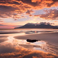 Buy canvas prints of Sunset on the Beach Isle of Eigg Scotland by Barbara Jones