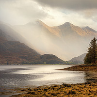 Buy canvas prints of   Five Sisters of Kintail Loch Duich by Barbara Jones