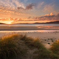 Buy canvas prints of Isle of Harris Sunset at Seilebost Scotland by Barbara Jones