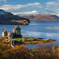 Buy canvas prints of  Eilean Donan Castle and Skye Late Autumn Scotland by Barbara Jones