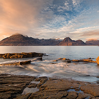 Buy canvas prints of Cuillin Mountains at Sunset Elgol  Skye Scotland by Barbara Jones
