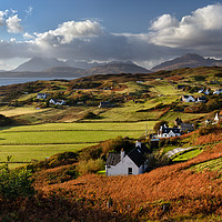 Buy canvas prints of  Autumn View of Tarskavaig and The Cuillins by Barbara Jones