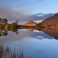 Buy canvas prints of  Reflections of Stac Pollaidh, NC500 by Barbara Jones