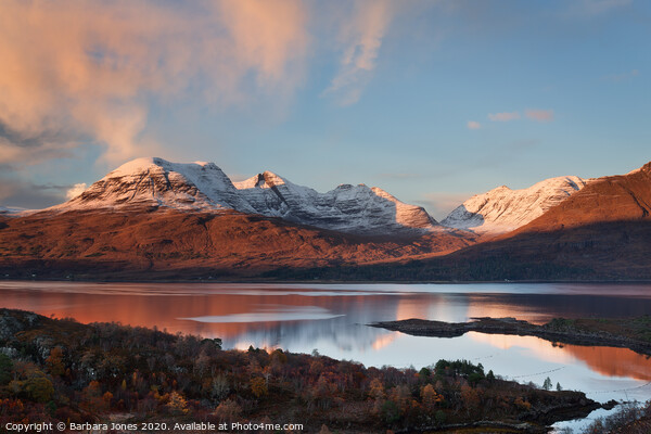 Beinn Alligin Winter Sunset Torridon Scotland Framed Print by Barbara Jones